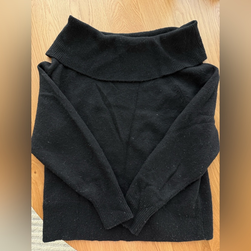 PAIGE Classic Black Cowl Neck Sweater